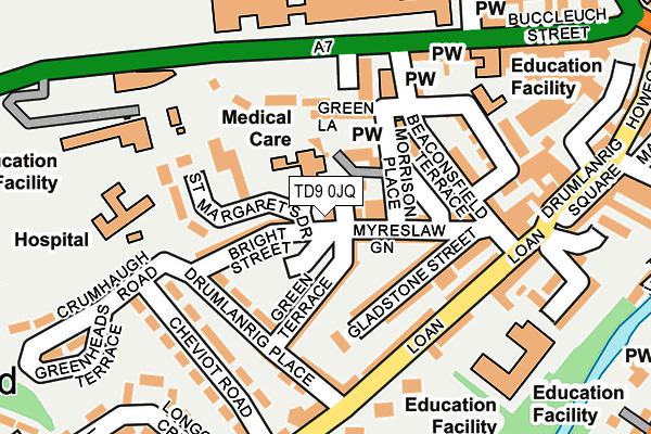 TD9 0JQ map - OS OpenMap – Local (Ordnance Survey)