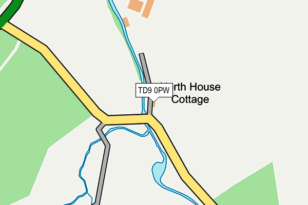 TD9 0PW map - OS OpenMap – Local (Ordnance Survey) TD9 0PW map - OS OpenMap – Local (Ordnance Survey)