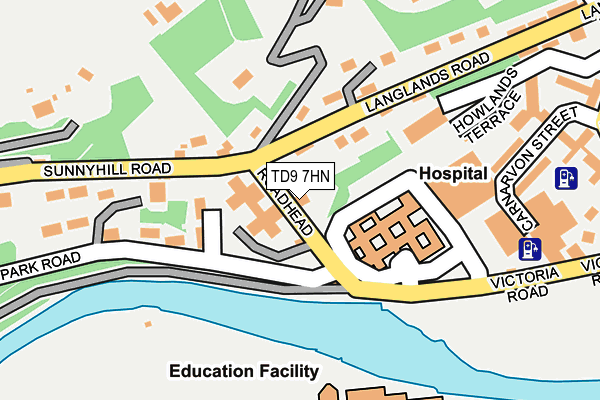 TD9 7HN map - OS OpenMap – Local (Ordnance Survey) TD9 7HN map - OS OpenMap – Local (Ordnance Survey)