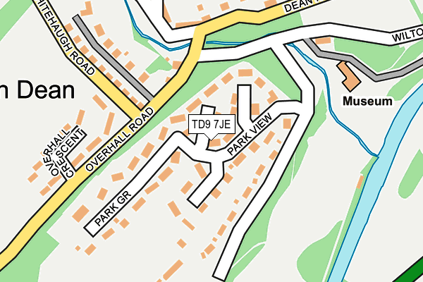TD9 7JE map - OS OpenMap – Local (Ordnance Survey) TD9 7JE map - OS OpenMap – Local (Ordnance Survey)