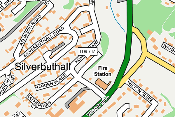 TD9 7JZ map - OS OpenMap – Local (Ordnance Survey)