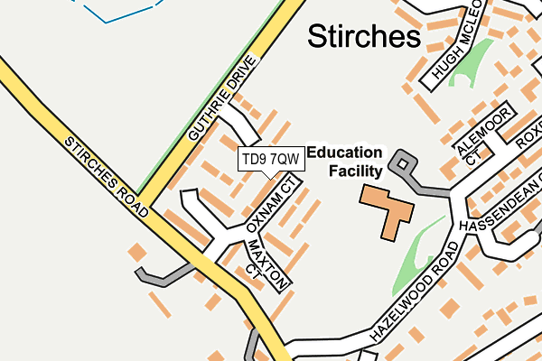 TD9 7QW map - OS OpenMap – Local (Ordnance Survey)