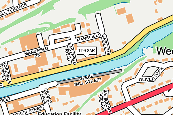 TD9 8AR map - OS OpenMap – Local (Ordnance Survey) TD9 8AR map - OS OpenMap – Local (Ordnance Survey)