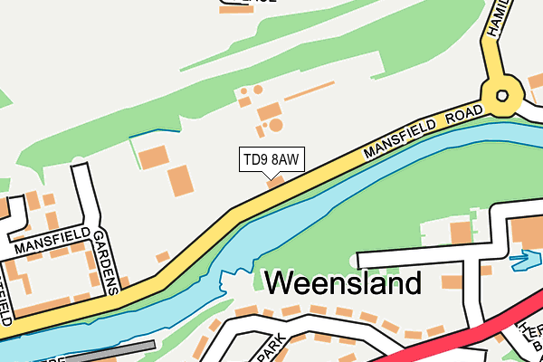 TD9 8AW map - OS OpenMap – Local (Ordnance Survey) TD9 8AW map - OS OpenMap – Local (Ordnance Survey)