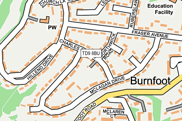 TD9 8BU map - OS OpenMap – Local (Ordnance Survey) TD9 8BU map - OS OpenMap – Local (Ordnance Survey)