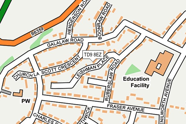 TD9 8EZ map - OS OpenMap – Local (Ordnance Survey) TD9 8EZ map - OS OpenMap – Local (Ordnance Survey)