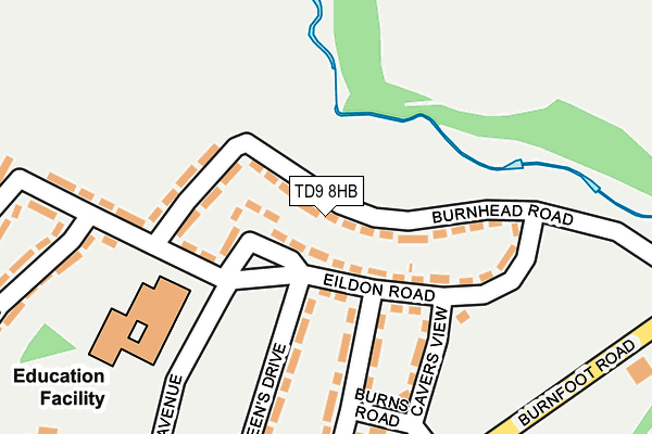 TD9 8HB map - OS OpenMap – Local (Ordnance Survey) TD9 8HB map - OS OpenMap – Local (Ordnance Survey)
