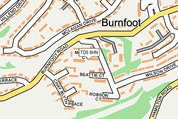 TD9 8HN map - OS OpenMap – Local (Ordnance Survey) TD9 8HN map - OS OpenMap – Local (Ordnance Survey)