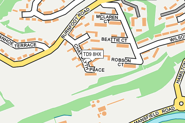 TD9 8HX map - OS OpenMap – Local (Ordnance Survey) TD9 8HX map - OS OpenMap – Local (Ordnance Survey)