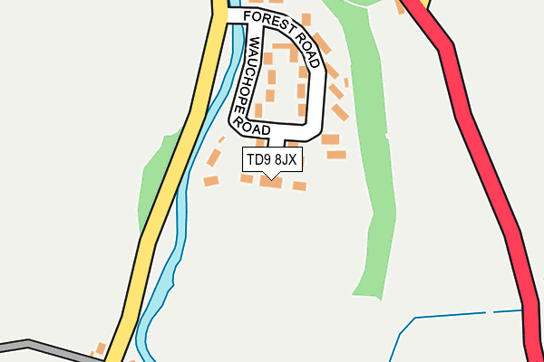 TD9 8JX map - OS OpenMap – Local (Ordnance Survey) TD9 8JX map - OS OpenMap – Local (Ordnance Survey)