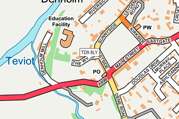 TD9 8LY map - OS OpenMap – Local (Ordnance Survey) TD9 8LY map - OS OpenMap – Local (Ordnance Survey)