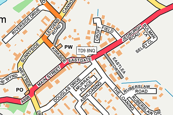 TD9 8NQ map - OS OpenMap – Local (Ordnance Survey) TD9 8NQ map - OS OpenMap – Local (Ordnance Survey)