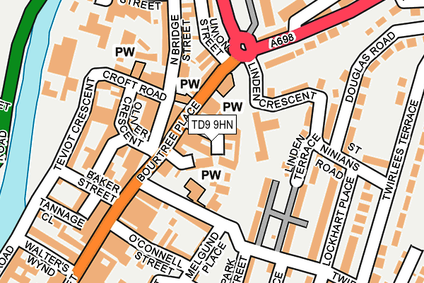 TD9 9HN map - OS OpenMap – Local (Ordnance Survey) TD9 9HN map - OS OpenMap – Local (Ordnance Survey)