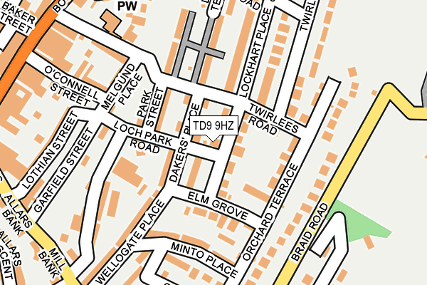 TD9 9HZ map - OS OpenMap – Local (Ordnance Survey) TD9 9HZ map - OS OpenMap – Local (Ordnance Survey)
