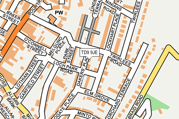 TD9 9JE map - OS OpenMap – Local (Ordnance Survey) TD9 9JE map - OS OpenMap – Local (Ordnance Survey)