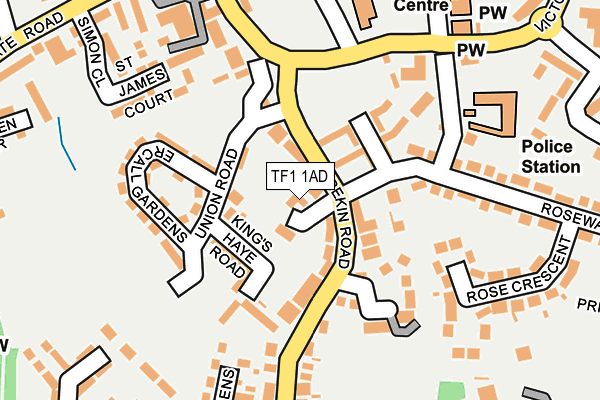 TF1 1AD map - OS OpenMap – Local (Ordnance Survey) TF1 1AD map - OS OpenMap – Local (Ordnance Survey)