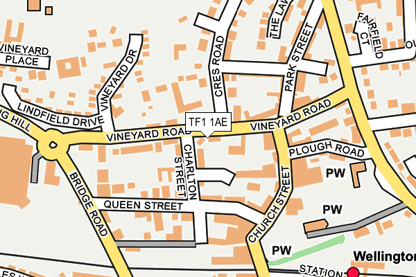 TF1 1AE map - OS OpenMap – Local (Ordnance Survey) TF1 1AE map - OS OpenMap – Local (Ordnance Survey)