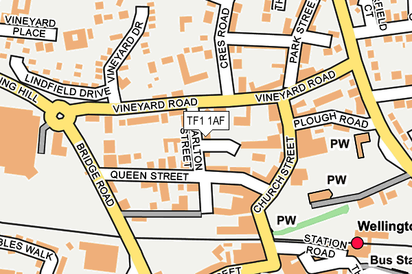 TF1 1AF map - OS OpenMap – Local (Ordnance Survey) TF1 1AF map - OS OpenMap – Local (Ordnance Survey)