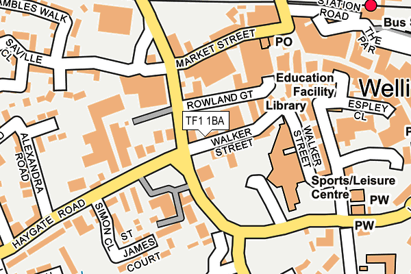 TF1 1BA map - OS OpenMap – Local (Ordnance Survey) TF1 1BA map - OS OpenMap – Local (Ordnance Survey)