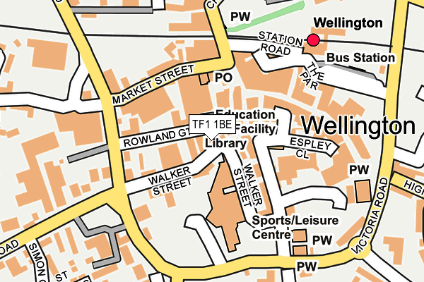 TF1 1BE map - OS OpenMap – Local (Ordnance Survey) TF1 1BE map - OS OpenMap – Local (Ordnance Survey)