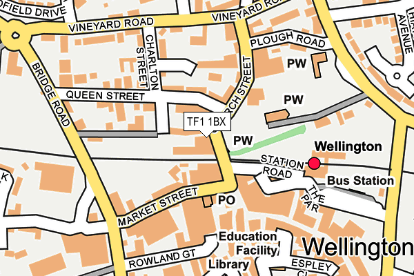 TF1 1BX map - OS OpenMap – Local (Ordnance Survey) TF1 1BX map - OS OpenMap – Local (Ordnance Survey)