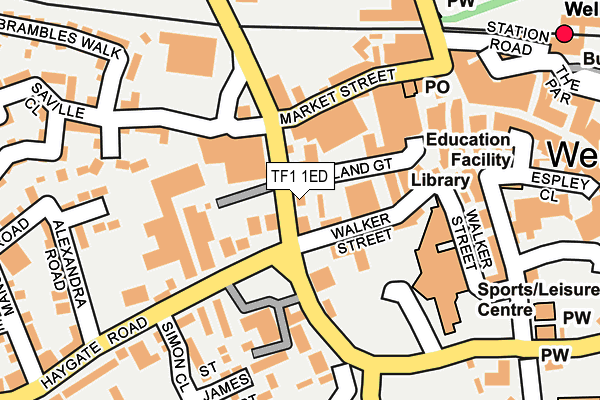 TF1 1ED map - OS OpenMap – Local (Ordnance Survey) TF1 1ED map - OS OpenMap – Local (Ordnance Survey)