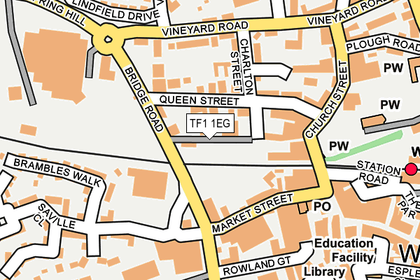 TF1 1EG map - OS OpenMap – Local (Ordnance Survey) TF1 1EG map - OS OpenMap – Local (Ordnance Survey)