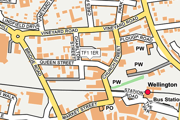 TF1 1ER map - OS OpenMap – Local (Ordnance Survey) TF1 1ER map - OS OpenMap – Local (Ordnance Survey)