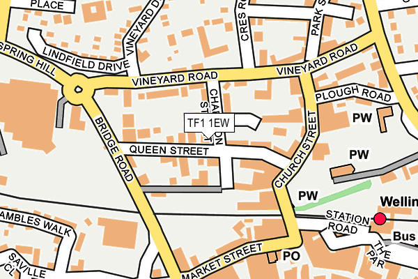 TF1 1EW map - OS OpenMap – Local (Ordnance Survey) TF1 1EW map - OS OpenMap – Local (Ordnance Survey)