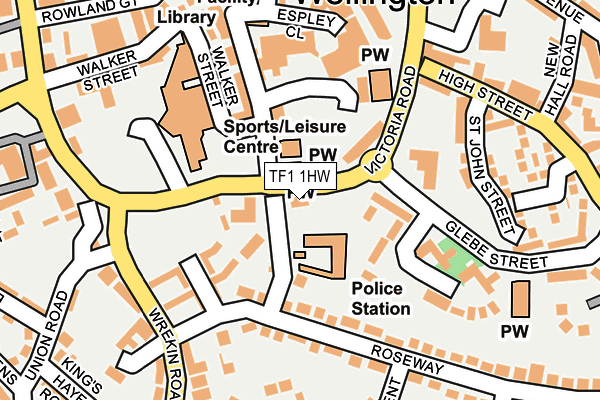TF1 1HW map - OS OpenMap – Local (Ordnance Survey) TF1 1HW map - OS OpenMap – Local (Ordnance Survey)