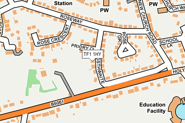 TF1 1HY map - OS OpenMap – Local (Ordnance Survey) TF1 1HY map - OS OpenMap – Local (Ordnance Survey)