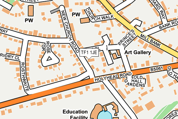 TF1 1JE map - OS OpenMap – Local (Ordnance Survey) TF1 1JE map - OS OpenMap – Local (Ordnance Survey)