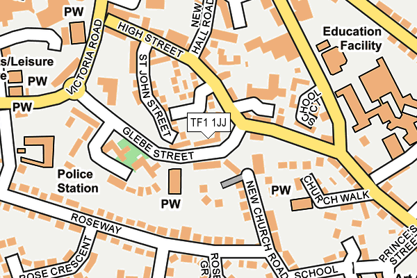 TF1 1JJ map - OS OpenMap – Local (Ordnance Survey) TF1 1JJ map - OS OpenMap – Local (Ordnance Survey)