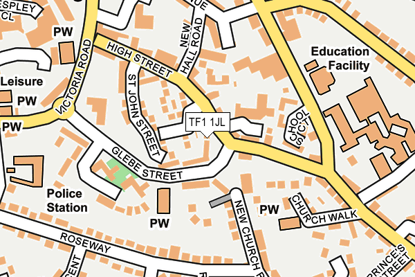 TF1 1JL map - OS OpenMap – Local (Ordnance Survey) TF1 1JL map - OS OpenMap – Local (Ordnance Survey)