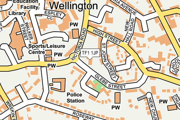 TF1 1JP map - OS OpenMap – Local (Ordnance Survey) TF1 1JP map - OS OpenMap – Local (Ordnance Survey)
