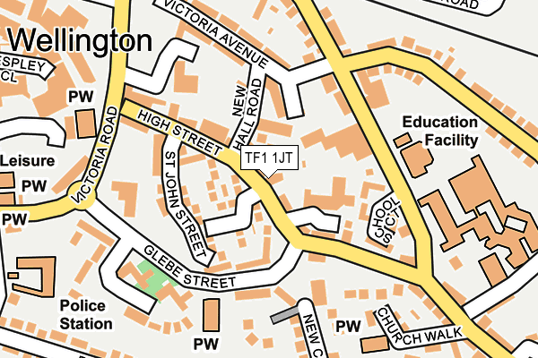 TF1 1JT map - OS OpenMap – Local (Ordnance Survey) TF1 1JT map - OS OpenMap – Local (Ordnance Survey)
