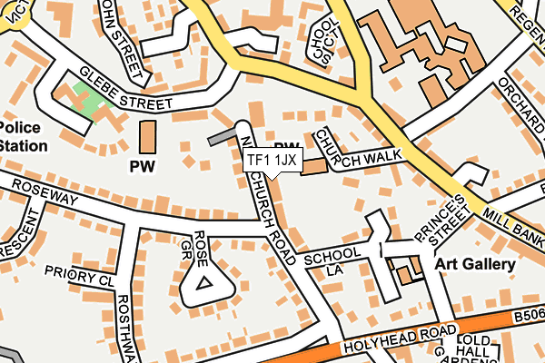 TF1 1JX map - OS OpenMap – Local (Ordnance Survey) TF1 1JX map - OS OpenMap – Local (Ordnance Survey)