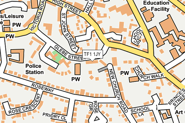 TF1 1JY map - OS OpenMap – Local (Ordnance Survey) TF1 1JY map - OS OpenMap – Local (Ordnance Survey)