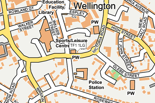TF1 1LG map - OS OpenMap – Local (Ordnance Survey) TF1 1LG map - OS OpenMap – Local (Ordnance Survey)