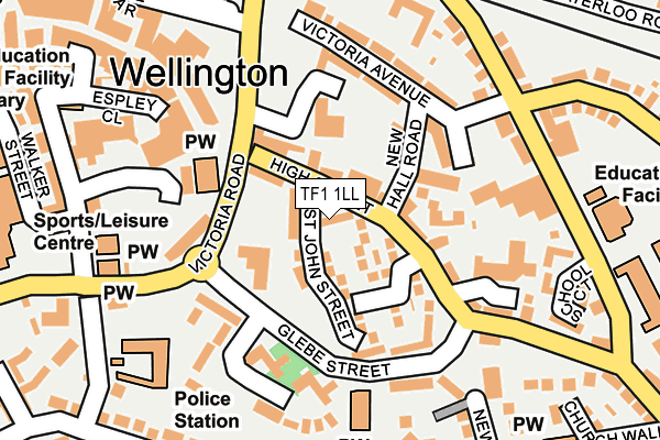 TF1 1LL map - OS OpenMap – Local (Ordnance Survey) TF1 1LL map - OS OpenMap – Local (Ordnance Survey)