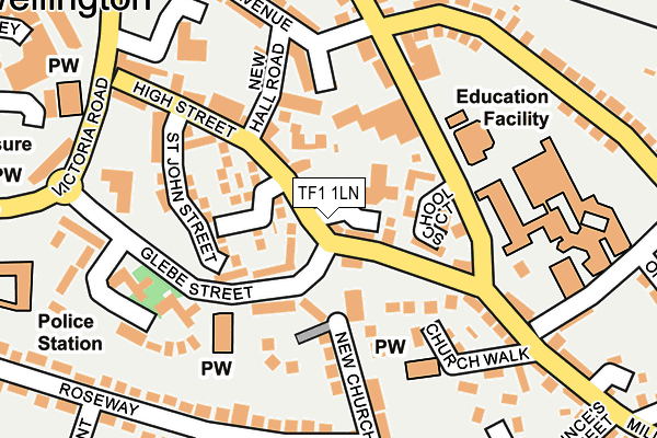TF1 1LN map - OS OpenMap – Local (Ordnance Survey) TF1 1LN map - OS OpenMap – Local (Ordnance Survey)