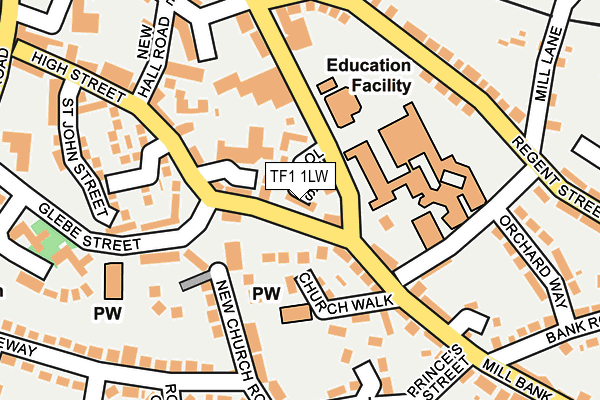 TF1 1LW map - OS OpenMap – Local (Ordnance Survey) TF1 1LW map - OS OpenMap – Local (Ordnance Survey)