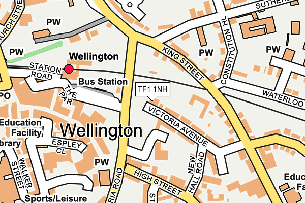 TF1 1NH map - OS OpenMap – Local (Ordnance Survey) TF1 1NH map - OS OpenMap – Local (Ordnance Survey)