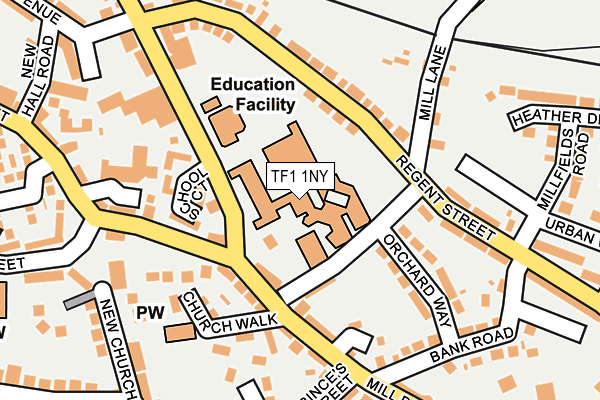 TF1 1NY map - OS OpenMap – Local (Ordnance Survey) TF1 1NY map - OS OpenMap – Local (Ordnance Survey)