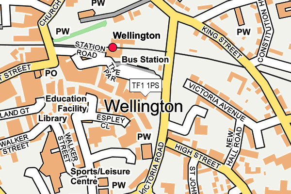 TF1 1PS map - OS OpenMap – Local (Ordnance Survey) TF1 1PS map - OS OpenMap – Local (Ordnance Survey)