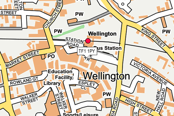TF1 1PY map - OS OpenMap – Local (Ordnance Survey) TF1 1PY map - OS OpenMap – Local (Ordnance Survey)