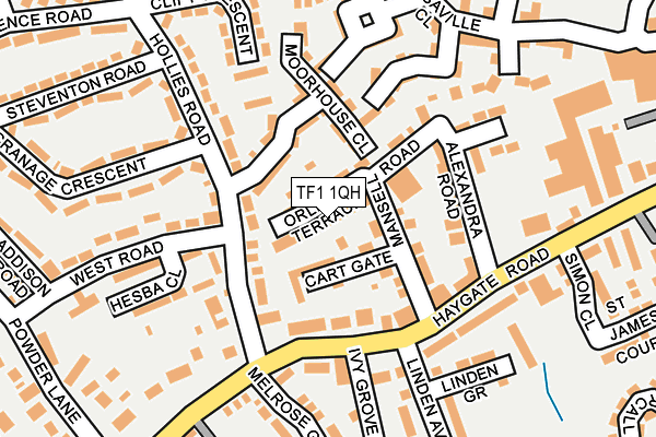 TF1 1QH map - OS OpenMap – Local (Ordnance Survey) TF1 1QH map - OS OpenMap – Local (Ordnance Survey)