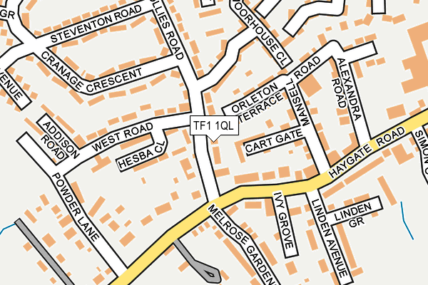 TF1 1QL map - OS OpenMap – Local (Ordnance Survey) TF1 1QL map - OS OpenMap – Local (Ordnance Survey)