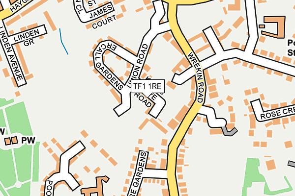 TF1 1RE map - OS OpenMap – Local (Ordnance Survey) TF1 1RE map - OS OpenMap – Local (Ordnance Survey)