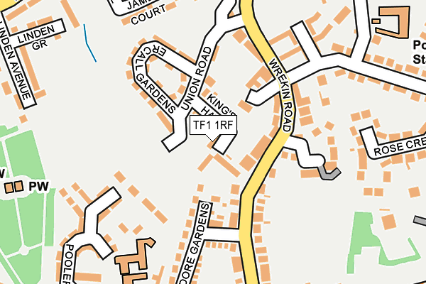 TF1 1RF map - OS OpenMap – Local (Ordnance Survey) TF1 1RF map - OS OpenMap – Local (Ordnance Survey)